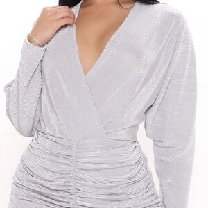 Silver Ruched Dress